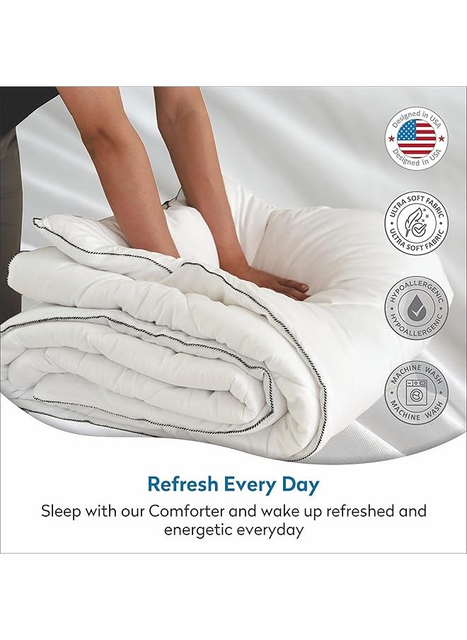 erorex Comforter Duvet Insert Down Alternative King Double Size Quilt 350 Gsm Filling Quilted All Season Comforter Insert Fits 260X240 Cms  - Image 5