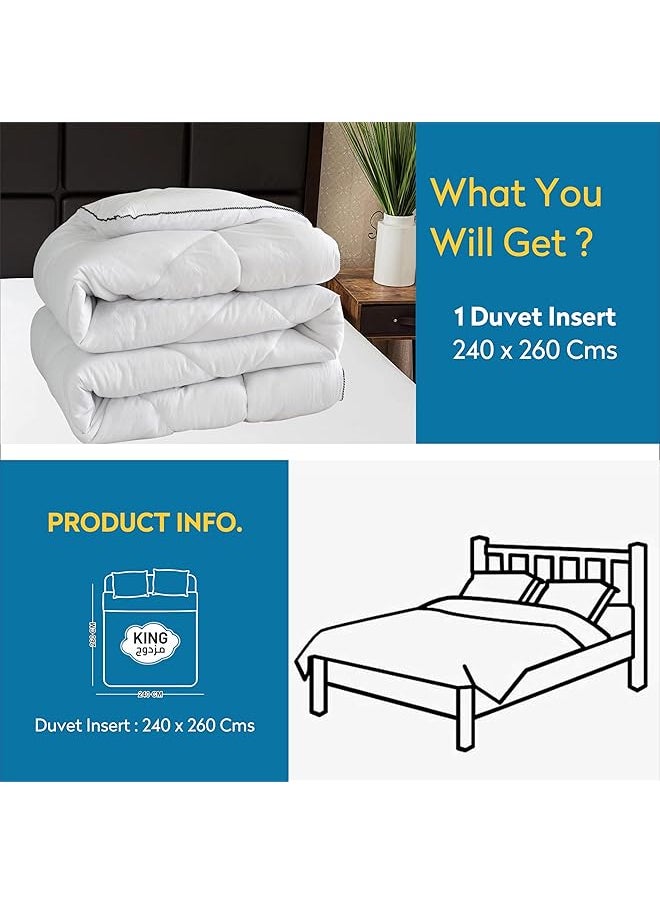 erorex Comforter Duvet Insert Down Alternative King Double Size Quilt 350 Gsm Filling Quilted All Season Comforter Insert Fits 260X240 Cms  - Image 3