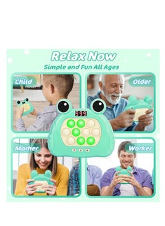 OUYoo OUYoo  Fast Push Game Pop Fidget Toys for Kids, Fast Push Bubble Game, Handheld Puzzle Game with LED Screen, Perfect Party Gifts for 3-12 Year Old Girls Boys (Green)  - Image 3