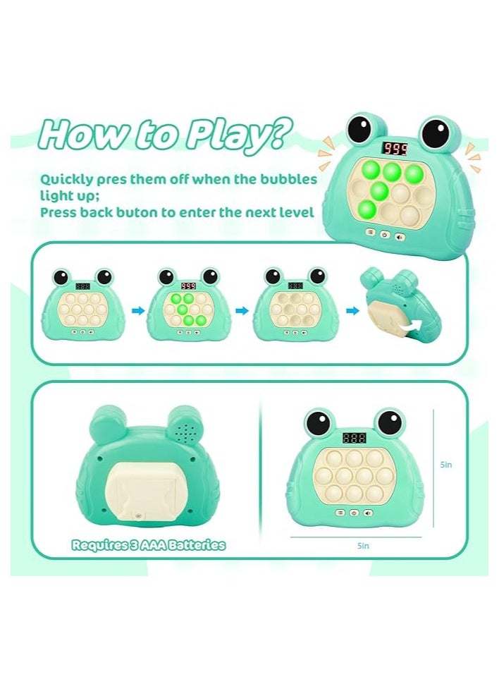 OUYoo - OUYoo  Fast Push Game Pop Fidget Toys for Kids, Fast Push Bubble Game, Handheld Puzzle Game with LED Screen, Perfect Party Gifts for 3-12 Year Old Girls Boys (Green) - Image 1