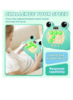 OUYoo OUYoo  Fast Push Game Pop Fidget Toys for Kids, Fast Push Bubble Game, Handheld Puzzle Game with LED Screen, Perfect Party Gifts for 3-12 Year Old Girls Boys (Green)  - Image 4