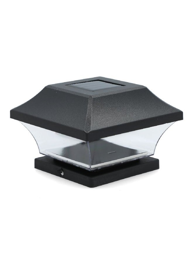 Mi Casa Weather Proof Durable Solar Powered Post Cap Light Black and Clear 9.8 x 14.2 x 14.2 cm FY10451A-BK  - Image 1