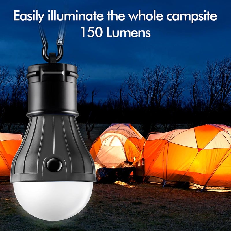 FLY2SKY Tent Lamp Portable LED Tent Lights 5 Packs Hook Hurricane Emergency Lights LED Camping Light Bulb Camping Tent Lantern Bulb Camping Equipment for Camping Hiking Backpacking Fishing Outage - Image 2