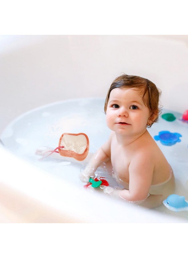 Healifty - Ealifty Cute Fruit Bath Shower Sponge Loofahs Body Scrubber Sponge Cartoon Bread Shaped Exfoliating Bath Sponge Loofah Bath Spa Puff Scrubber Ball Towel Shower Scrubber For Kids Baby Newborn - Image 1