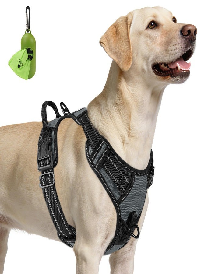 Joytale No Pull Dog Harness for Large Dogs, Reflective Pet Vest with Front Clip, Adjustable Soft Padded Harnesses with Easy Control Handle for Training and Walking, Gray, L - Image 1