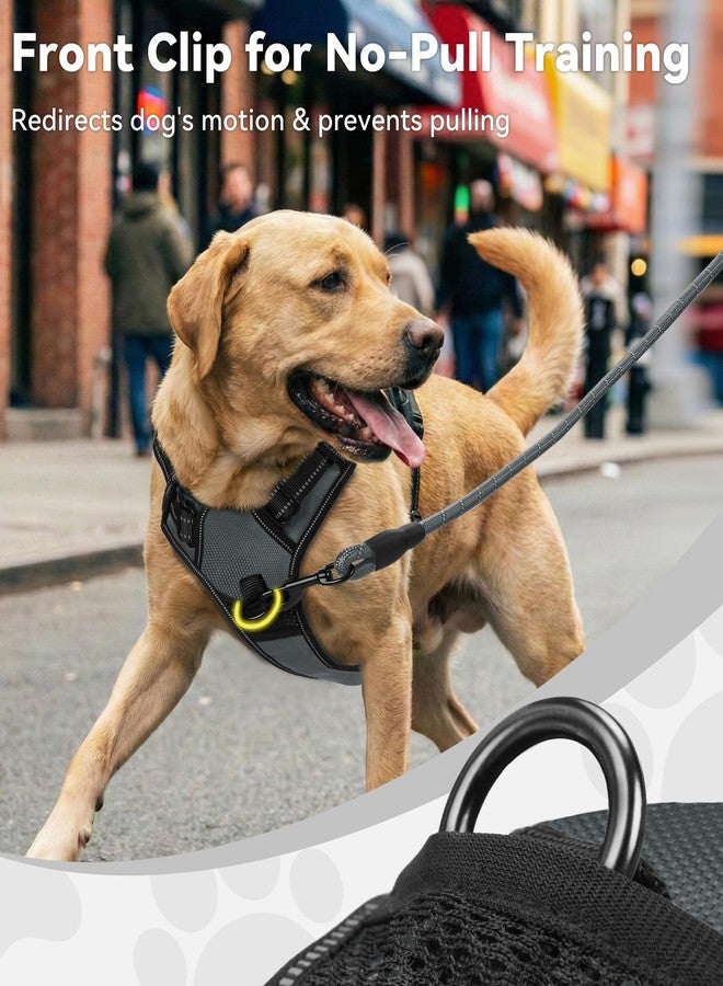 Joytale No Pull Dog Harness for Large Dogs, Reflective Pet Vest with Front Clip, Adjustable Soft Padded Harnesses with Easy Control Handle for Training and Walking, Gray, L - Image 2