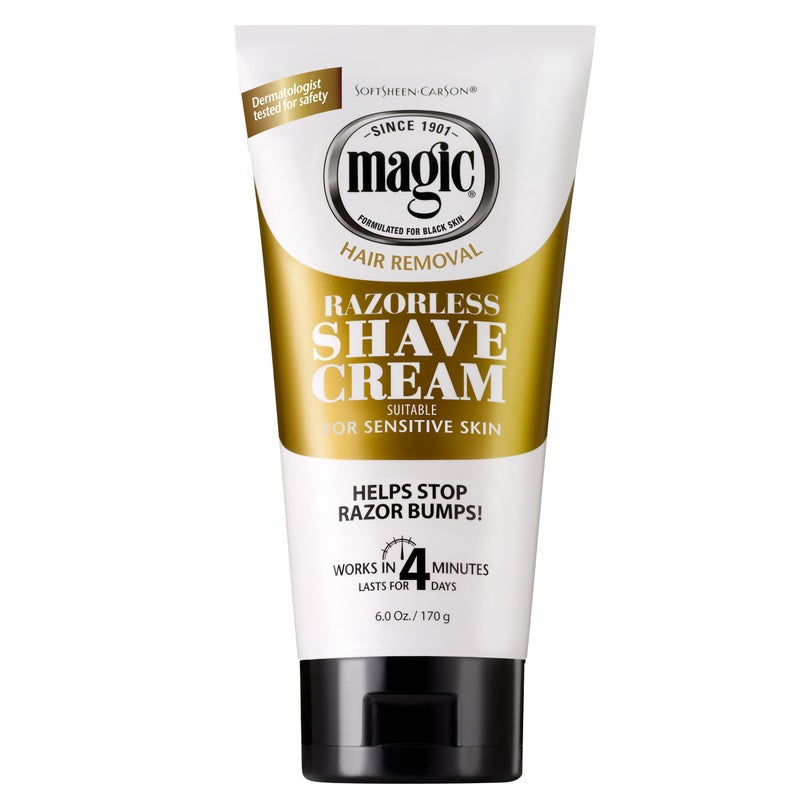 SOFT SHEEN SoftSheen-Carson Magic Razorless Shaving Cream, Depilatory Hair Removal Cream, Works in 4 Minutes for Coarse, Curly Hair, 6 Oz - Image 1