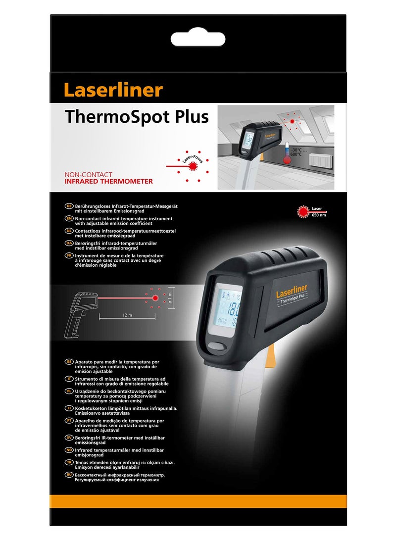 Laserliner Infrared Thermometer -38°C to 600°C  Industrial Use, Laser Temperature Gun, Non-contact measuring device, Digital, for Outdoor Surface, Indoor Room HVAC Temp Reader, ThermoSpot Plus - Image 3