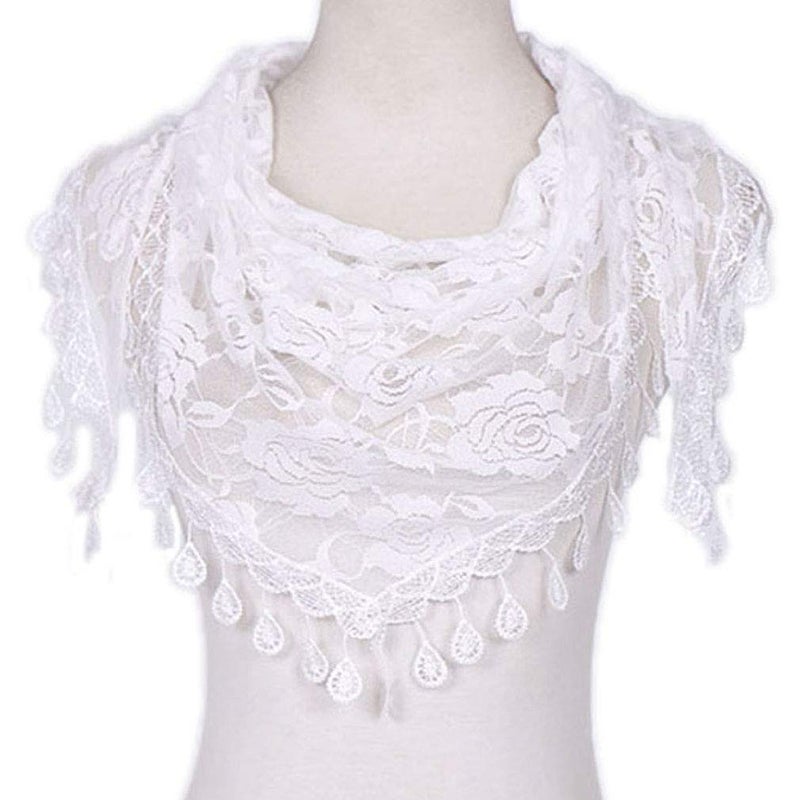 LMVERNA Mass Veil Catholic Church Mantilla Chapel Lace Shawl or Scarf Latin Mass Head Cover with a Handy Storage Pouch (White) - Image 3