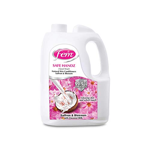 Fem Safe Handz Hand Wash - Enriched with the Goodness of Saffron & Blossom with Coconut Milk - 5 L - Image 1