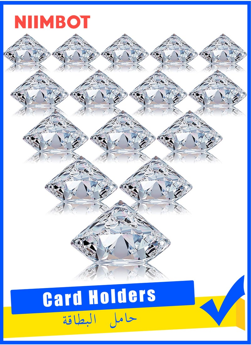 NIIMBOT 24 Pack Diamond Place Card Holders Stands, Acrylic Crystal Table Card Stands for Wedding, Party Decoration, Baby Shower, Table Decorations (Clear)  - Image 1