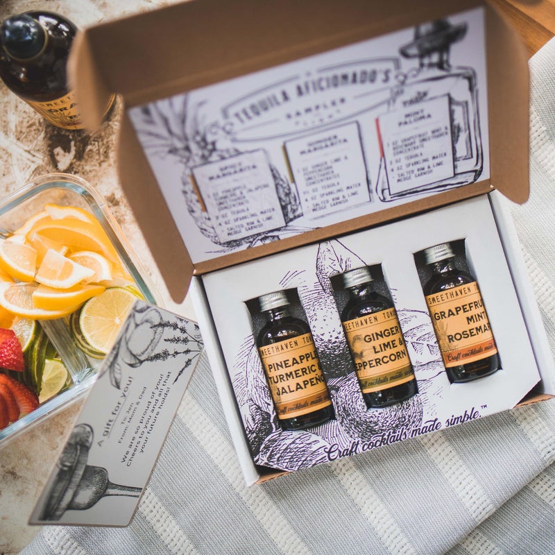 Sweet Haven Tonics Tequila Aficionado Cocktail Mixers 3-Pack Sampler, Handcrafted Mix, All Natural, Fresh Ingredients, Craft Cocktails Made Simple, Zero Preservatives, Mocktail Mixers - Image 2