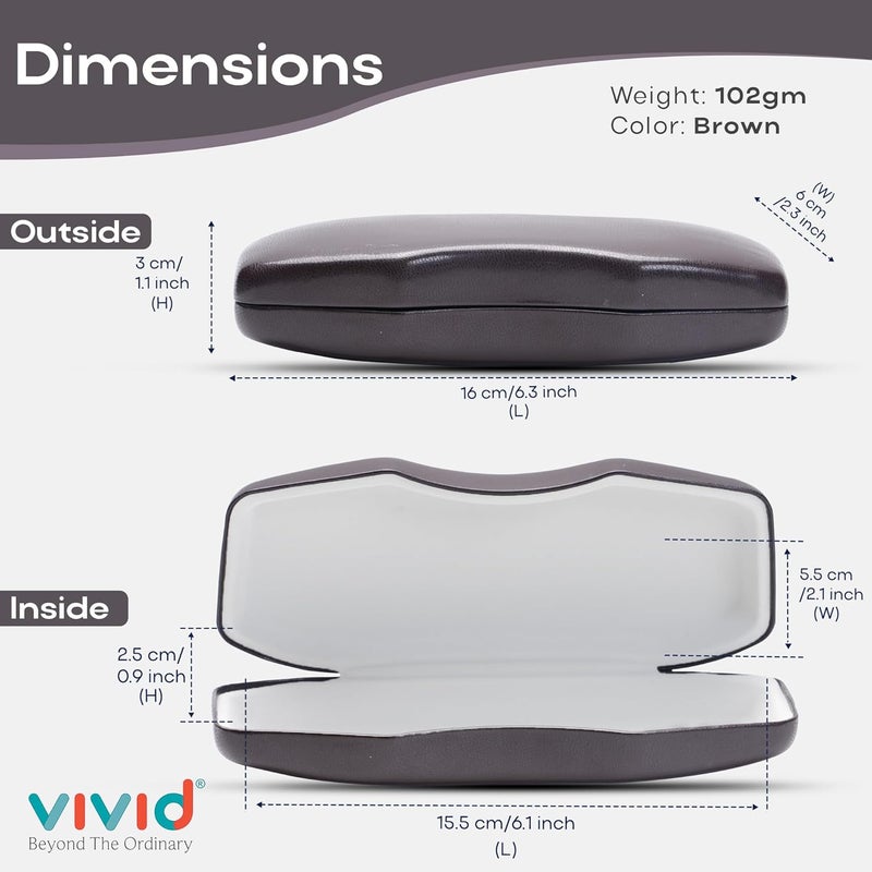 VIVID Vision Unisex Adult Lightweight Eyewear Specs Case Cover | Protect Eye Glasses | Chashma Dibbi | Spectacle Box | Closure - HINGE-SPRING | Metal - Image 2