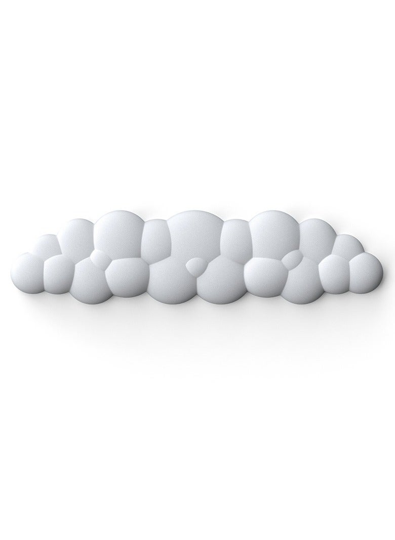 Captaintech Cloud Wrist Pad Keyboard Mouse Wrist Pad Typing Wrist Pad PU Leather Memory Foam Wrist Pad (White) - Image 1