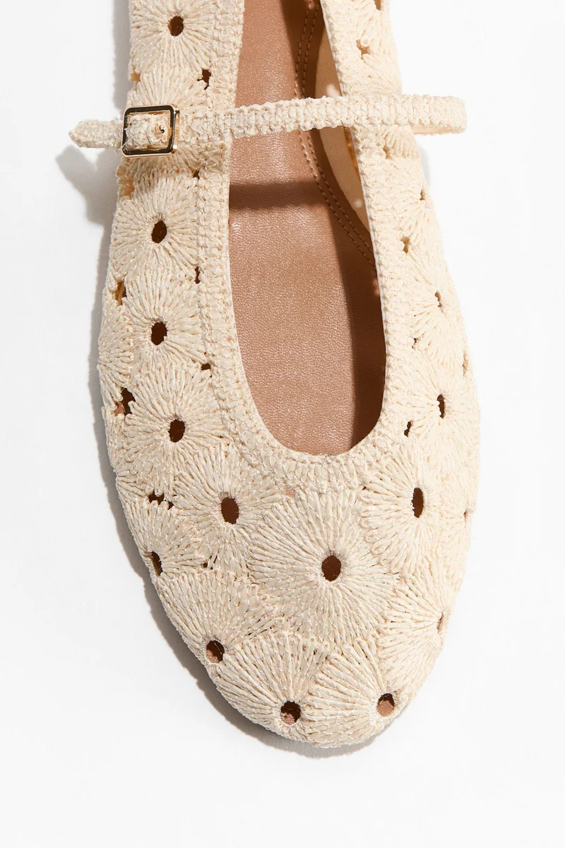 H&M Straw Mary Jane ballet flats