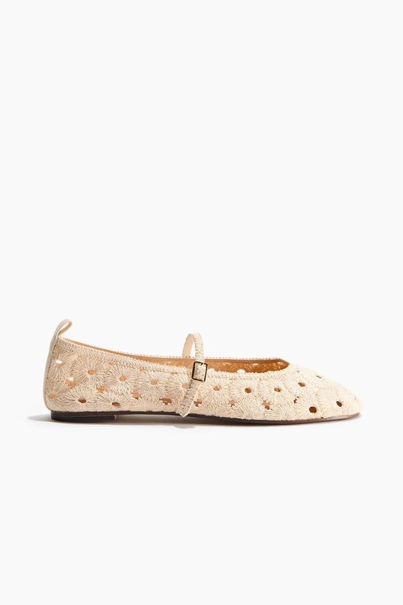 H&M Straw Mary Jane ballet flats