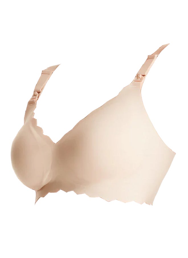 Momcozy Jelly Strip - Seamless Floral Push Up Nursing Bra - YN46 - Cream S  - Image 4
