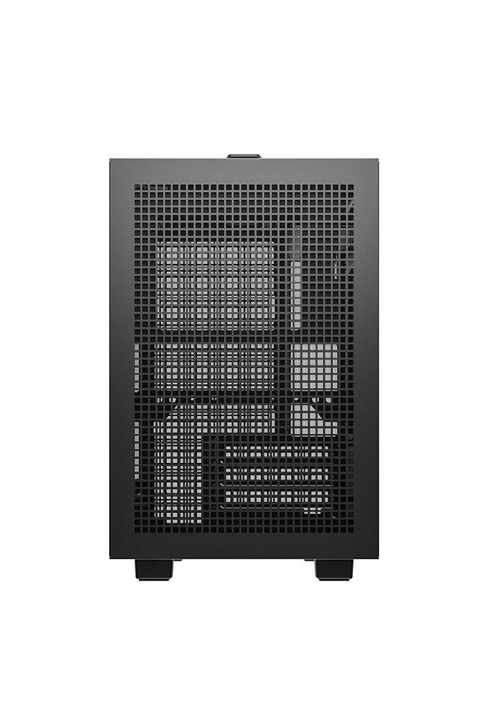 ديب كول حقيبة كمبيوتر محمولة CH160 PLUS صغيرة الحجم، تدعم اللوحات الأم Micro-ATX و Mini-ITX، 4 فتحات توسعة، 1 × 3.5 بوصة + 2 × 2.5 بوصة، مقبض علوي، منفذ USB 3.0 + USB-C الجيل الثاني، تدفق هواء عالي مع ألواح شبكية، دعامة مشعاع (120/240 مم)، لوحة جانبية من الزجاج المقسّى، أسود | R-CH160-BKNGM0-G - Image 4