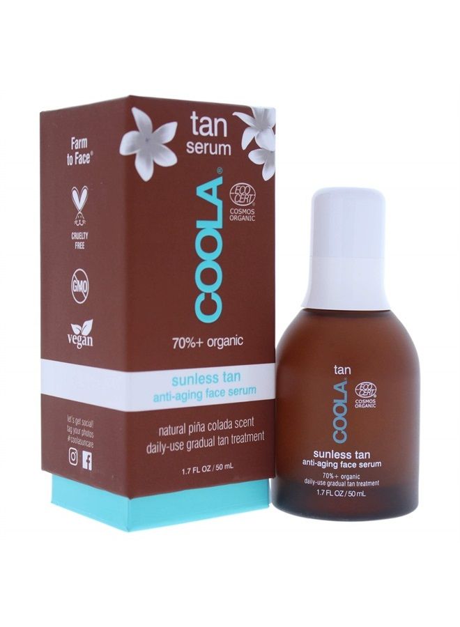 COOLA Organic Sunless Self Tanner Face Serum, Dermatologist Tested Anti-Aging Skin Care Infused with Hyaluronic Acid, Vegan and Non-GMO, Pia Colada, 1.7 Fl Oz - Image 1