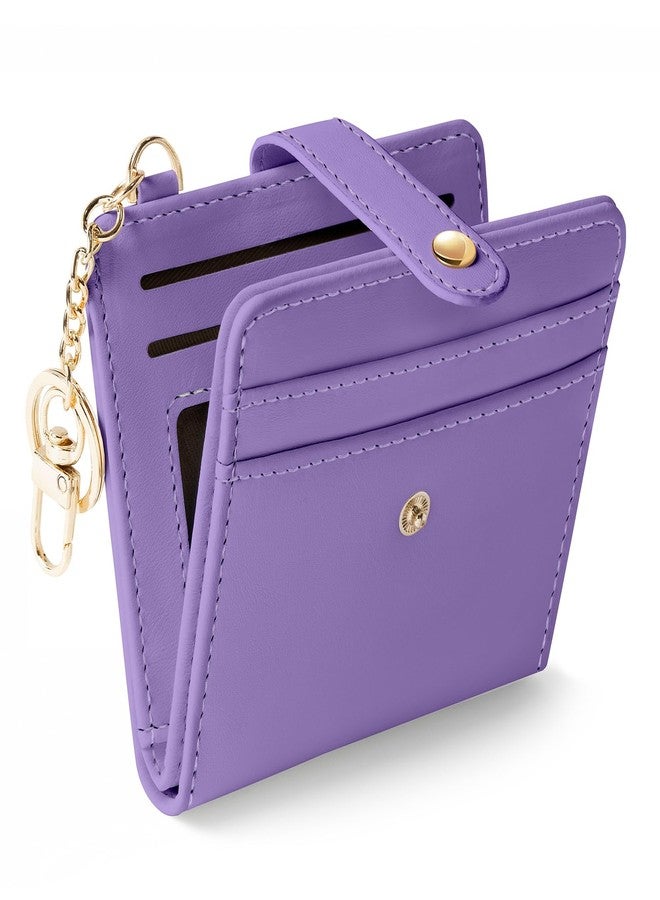 Jogjam Purple Rfid Ladies Wallet, Small Slim Thin Compact Credit Card Women Wallet, PU Leather Bifold Cash Wallet, Zipper Coin Pocket & ID Window, Female Gifts - Image 1