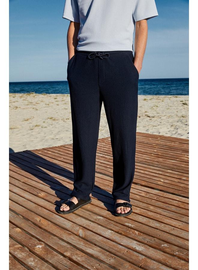 GRIMELANGE ERNO Men's Elastic Waist Side-Pocket Relaxed Navy Sweatpants. - Image 1