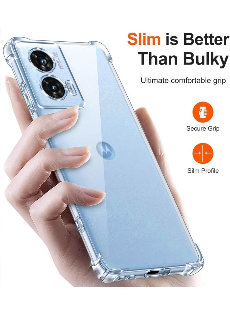 ten.tech Case Compatible with Motorola Moto Edge 50 Fusion Silicone Transparent TPU Four Corner Shockproof Drop Protection Cover with Strong Protection Against Scratches and Dust - Image 1