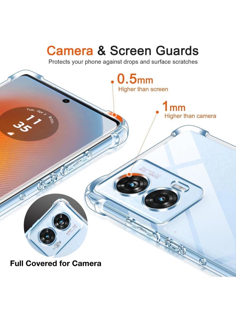 ten.tech Case Compatible with Motorola Moto Edge 50 Fusion Silicone Transparent TPU Four Corner Shockproof Drop Protection Cover with Strong Protection Against Scratches and Dust - Image 2