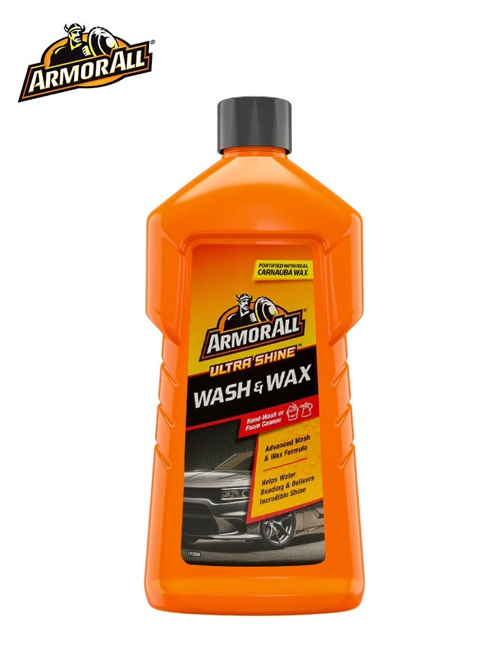 ARMOR ALL Armor All Ultra Shine Wash & Wax Car Shampoo 1L – Fortified with Real Carnauba Wax – Advanced Cleaning & Wax Formula – High Foaming Action – Enhances Shine & Water Beading – For All Paint Finishes  - Image 2