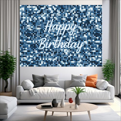 Party Baazaar Blue Backdrop | Backdrop for Birthday Decoration | Happy Birthday Banner for Kids (Pack of 1, Multicolor, Size: 5x4 Feet) - Image 2
