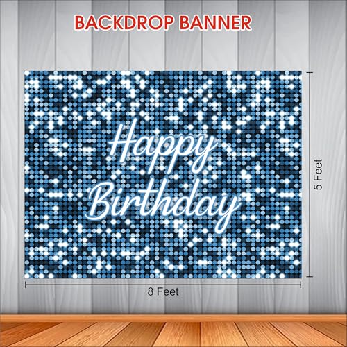 Party Baazaar Blue Backdrop | Backdrop for Birthday Decoration | Happy Birthday Banner for Kids (Pack of 1, Multicolor, Size: 5x4 Feet) - Image 3