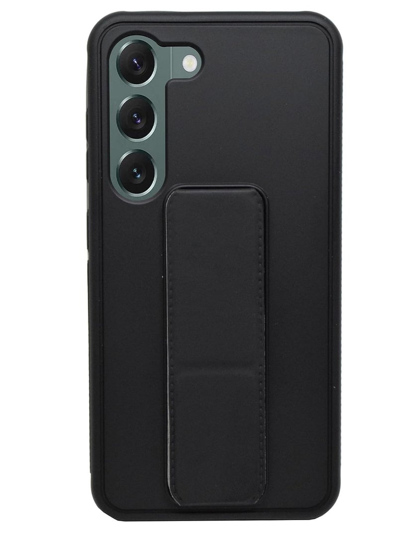 ELTRAZONE Galaxy S23 Plus Case – Black Premium Silicone with Magnetic Stand, Hand Strap Grip, Car Mount, and Finger Grip Kickstand Cover - Image 1