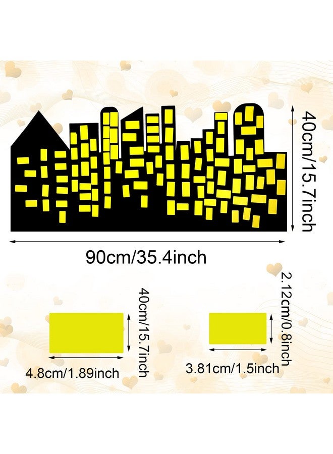 Geyee City Skyline Backdrops Hero Backdrop With 2 Pcs Yellow Stickers Diy Hero Background For Kid Backdrop City Skyline Buildings Photography Background Hero Birthday Party Decor Supplies Baby Shower - Image 2