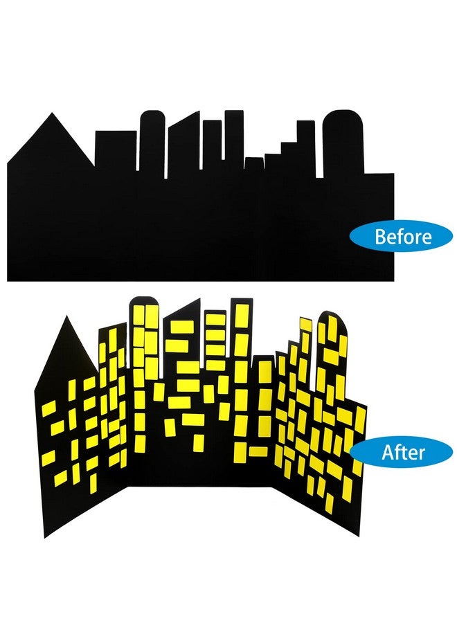 Geyee City Skyline Backdrops Hero Backdrop With 2 Pcs Yellow Stickers Diy Hero Background For Kid Backdrop City Skyline Buildings Photography Background Hero Birthday Party Decor Supplies Baby Shower - Image 4