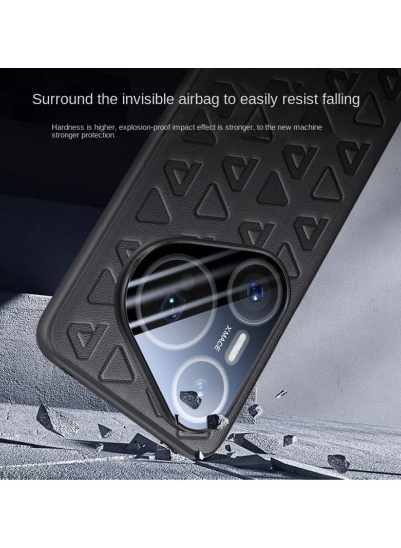 عام "حافظة متوافقة مع Huawei Pura 80 Ultra - غطاء كامل من الجلد الطبيعي مع حماية العدسات - حواف ناعمة مضادة للصدمات، مقاومة للبصمات، مع حماية ضد السقوط - غطاء خلفي متين" - Image 3