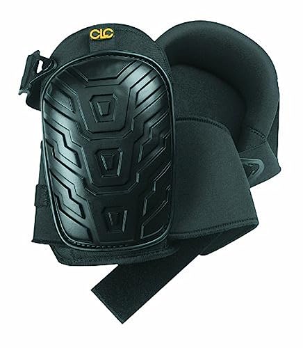 Custom Leathercraft CLC كرافت جلد مخصص 345 وسادات ركبة احترافية، وسادة جل داعمة، أحزمة نيونبرين قابلة للتنفس، أغطية كبيرة لتغطية أكبر، مثالية للحدائق، الأرضيات، التنظيف والبناء، أسود - Image 1