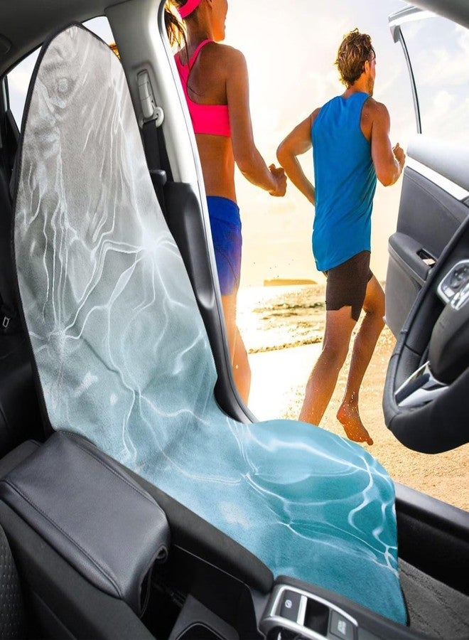 JOAIFO Waterproof Sweat Towel Car Seat Cover Universal Anti-Slip Automotive Seat Covers for Post Gym Workout, Running, Swimming, Beach and Hiking, Seawater - Image 3