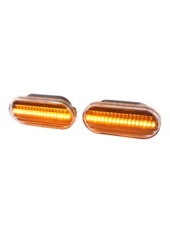 NIBEMINENT 2-Piece Dynamic Smoked LED Side Marker Lights Lens Fender Replacement For VW MK4 Jette Beetle  - Image 1