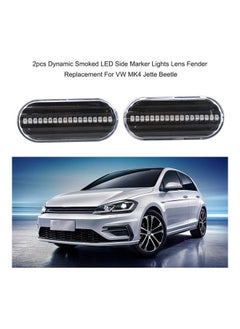 NIBEMINENT 2-Piece Dynamic Smoked LED Side Marker Lights Lens Fender Replacement For VW MK4 Jette Beetle  - Image 2