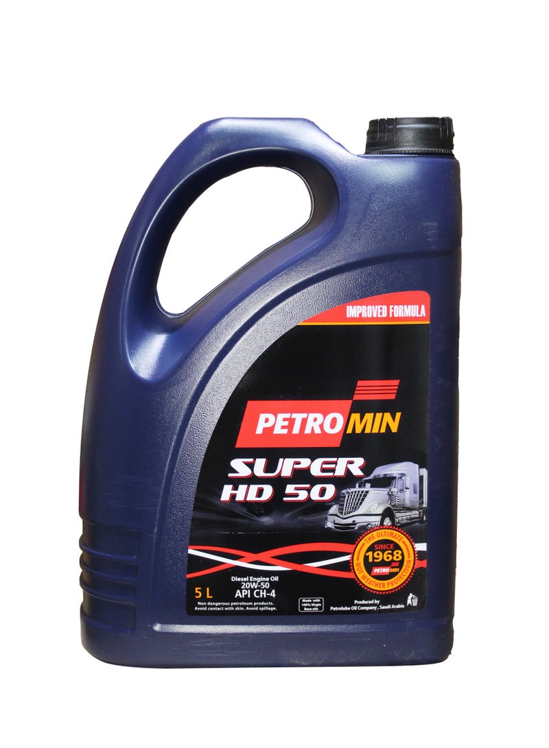 Petromin Super 20W-50| API CH-4| Diesel  Engine Oil Diesel 5L - Image 1