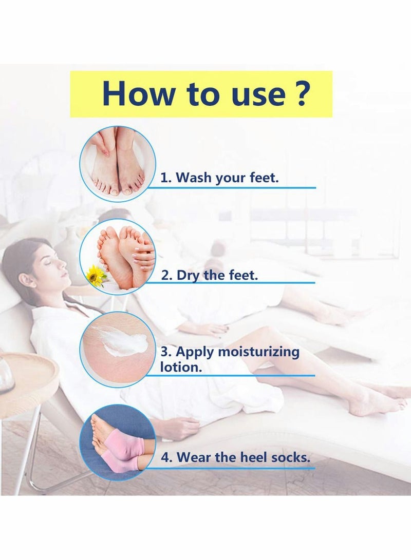 Excefore 3 Pairs Moisturizing Heel Socks, Gel Lined Toeless Spa Socks to Heal and Treat Dry Hard Cracked Heel - Image 5