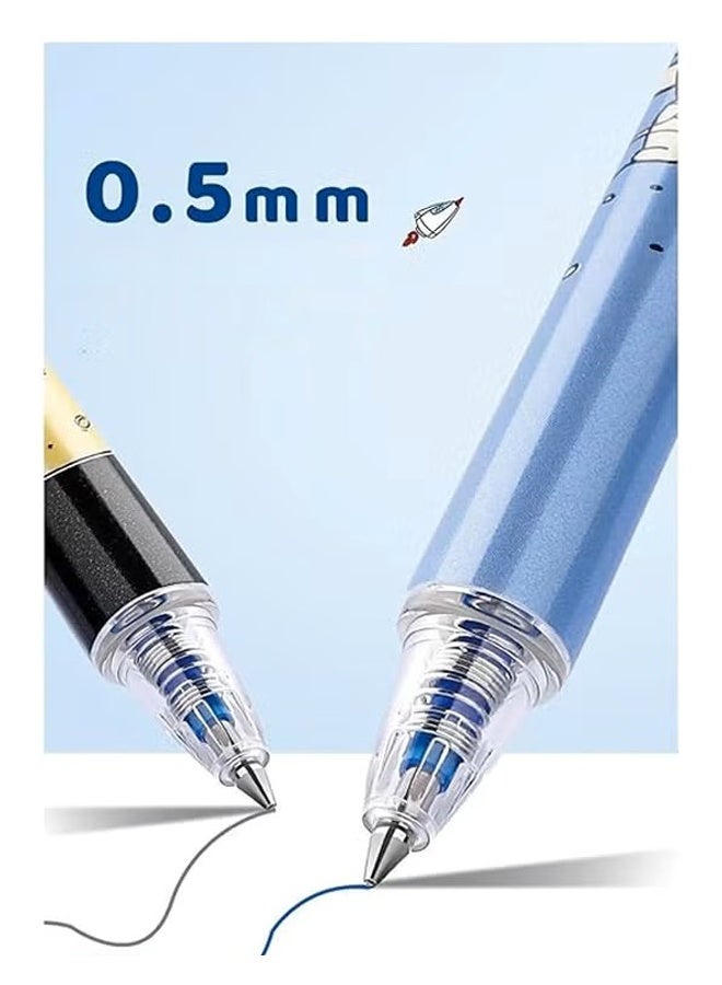 6 Pcs Erasable Pens 0.5mm, Cartoon Space Astronaut Design,Writing Pen for Girls Boys School Office School Supplies(Black) - Image 4