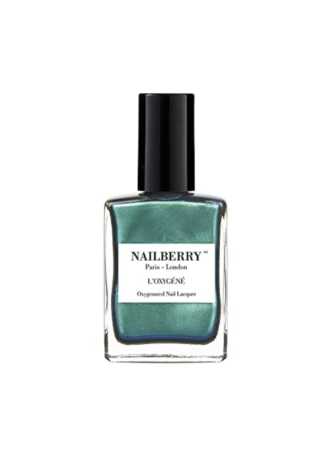 Nailberry LOxygn Oxygenated Nail Lacquer Glamazon Pearlized Green Blue Opaque Polish UV Protected LongWear Nail Polish 12Free Vegan Certified Halal Cruelty Gluten Free 15 ml - Image 1