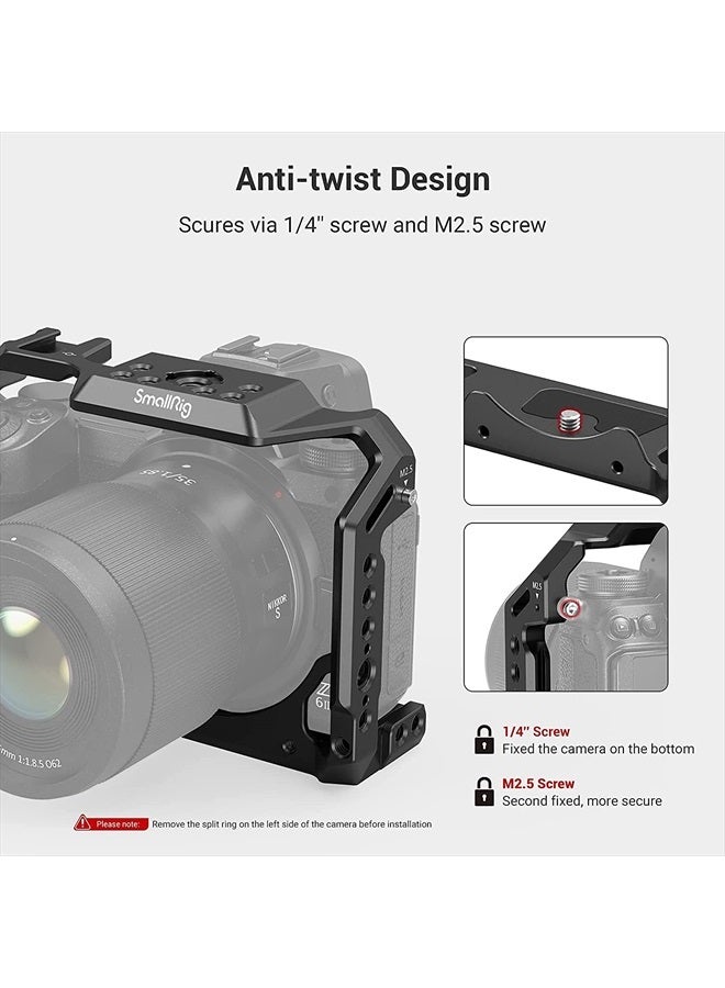 SmallRig Aluminum Alloy Cage for Nikon Z5 / Z6 / Z7 / Z6II / Z7II Camera with Built-in NATO Rail and Cold Shoe Mount for Microphone and Light 2926 - Image 4