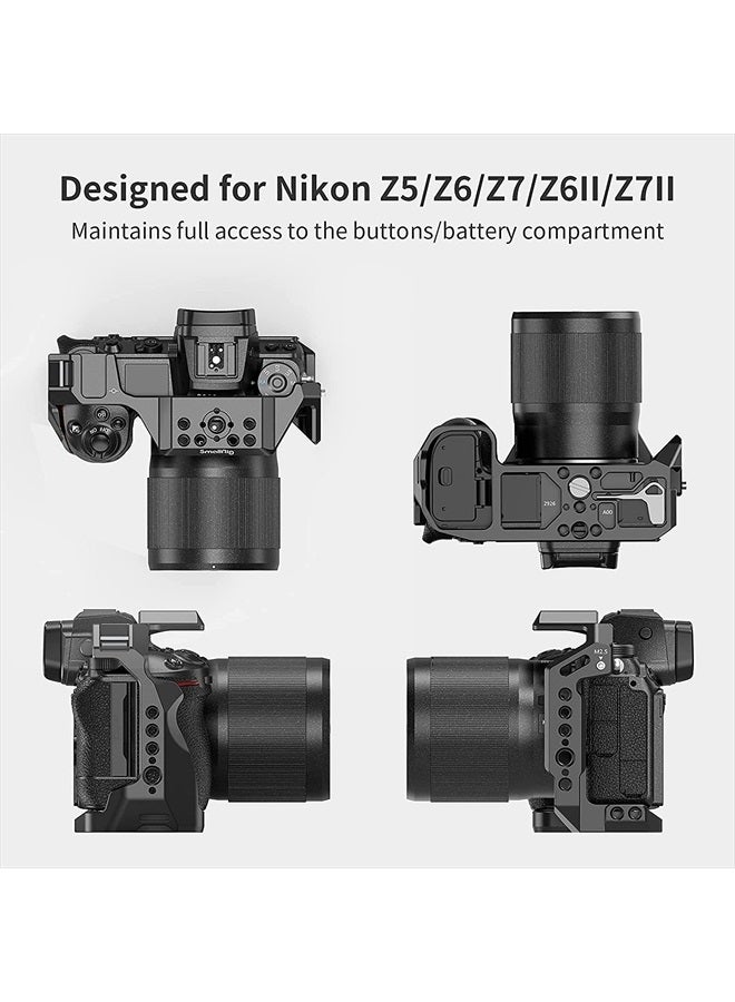 SmallRig Aluminum Alloy Cage for Nikon Z5 / Z6 / Z7 / Z6II / Z7II Camera with Built-in NATO Rail and Cold Shoe Mount for Microphone and Light 2926 - Image 3