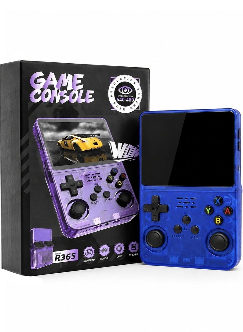 R36S Handheld Retro Game Console - Open Source Linux System, 3.5 Inch IPS HD Screen, 64GB TF Card with 20,000+ Games, 3500mAh Battery, Supports PSP/PS1/N64/NDS & Multiple Emulators - Color Sent Randomly - Image 2