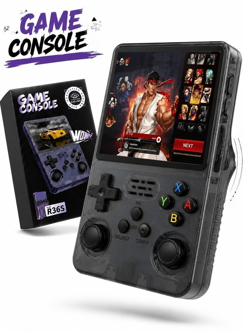 R36S Handheld Retro Game Console - Open Source Linux System, 3.5 Inch IPS HD Screen, 64GB TF Card with 20,000+ Games, 3500mAh Battery, Supports PSP/PS1/N64/NDS & Multiple Emulators - Color Sent Randomly - Image 1