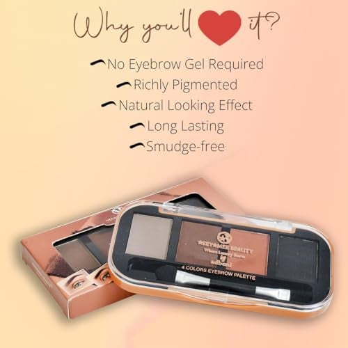Adbeni 4 Colors Eyebrow Palette 9gm | Natural Color, Long Lasting & Waterproof | Embark A Journey Through Radiant Realms | Infinite Expression Of Timeless Beauty (Shade-01) - Image 3