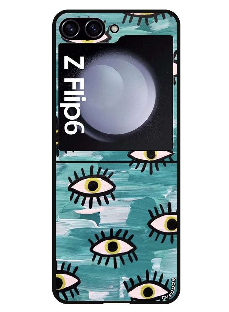 Theodor Protective Case Anti Scratch Shock Proof Bumper Cover For Samsung Galaxy Z Flip 6 Eyes - Image 1