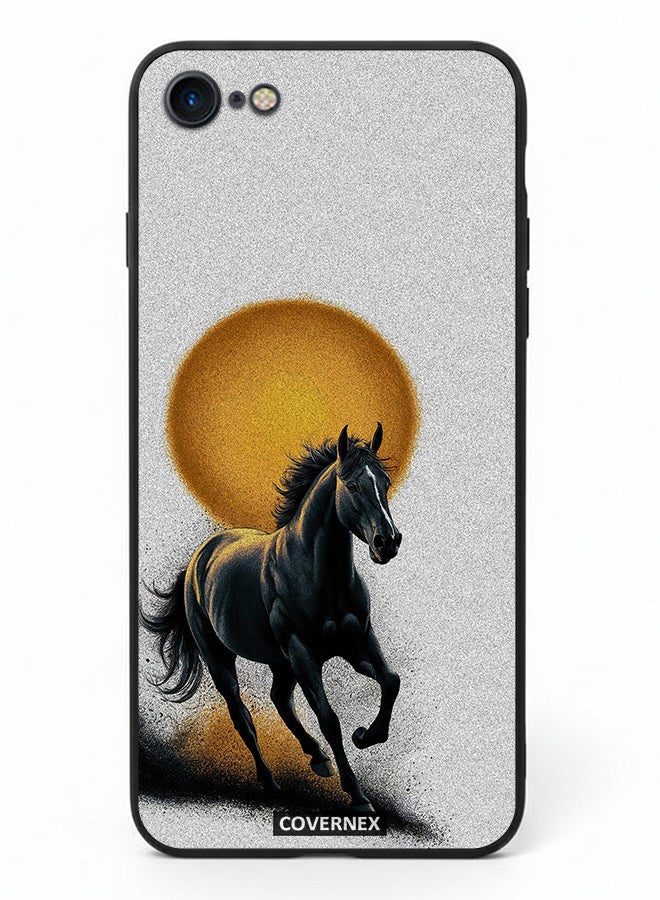 Covernex Apple iPhone 7 Protective Case Cover Printed Featuring Galloping Horse with Sunset Backdrop - Image 2