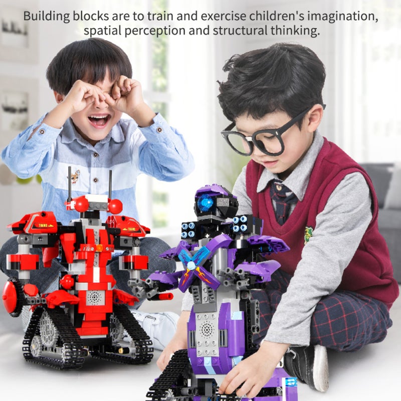 Building Blocks Robot: 300+ ABS Parts 2 Remote Control Modes - STEM Programming Learning in Play for Kids Students Teens Adults Enthusiasts - Image 2